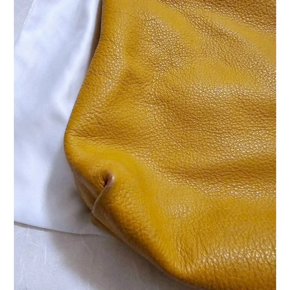 Michael Kors Brooklyn Large Leather Shoulder Handbag Purse Yellow